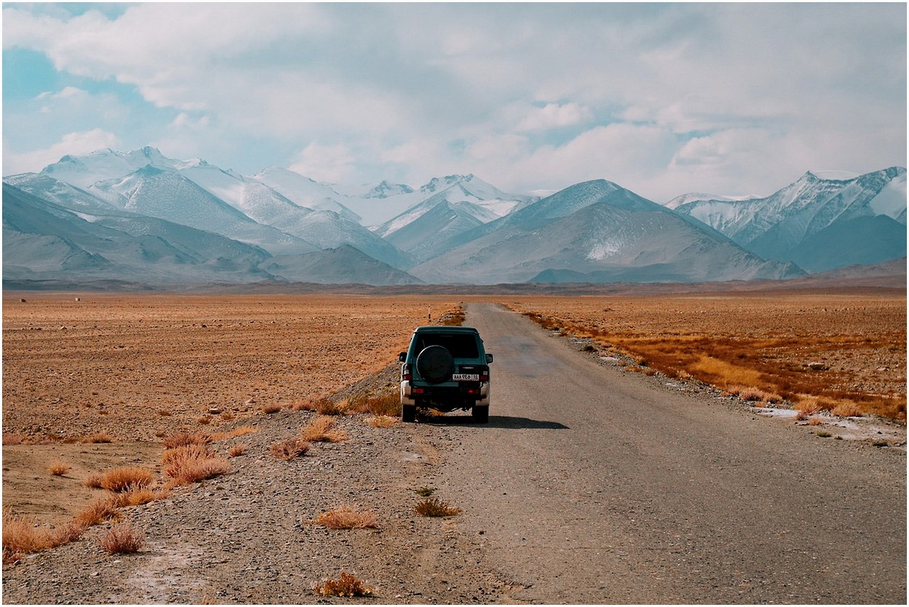 highway, truck, landscape, moutains